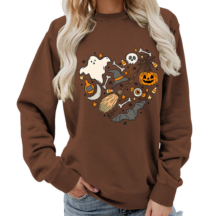 Kvinders Halloween Sweatshirt med Kreativt Design Stilla