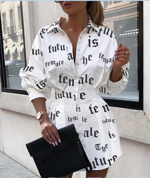 Dame skjortekjole med statement-print Stilla