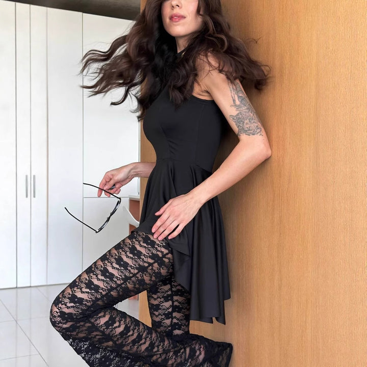 Dame Elegant og trendy top med asymmetrisk snit og spidse bukser Stilla