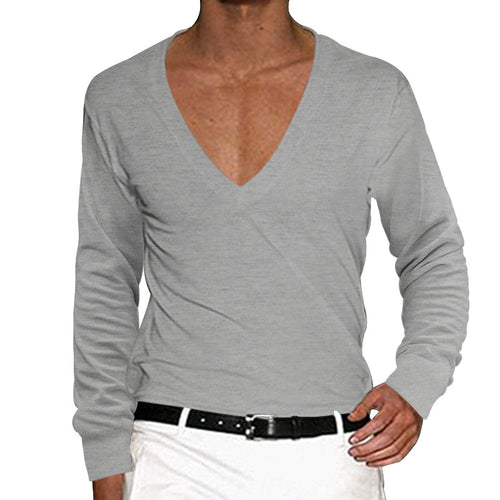 Herrer elegant V-Hals Langærmet sweater af fin bomuld Stilla