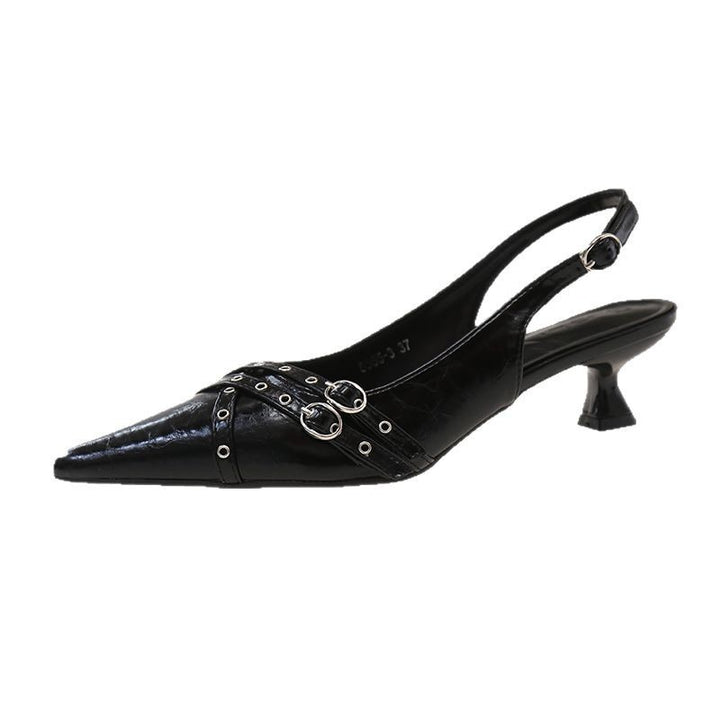Femme Spidse Tæer Slingback Hæle med Dekorativ Rem Design Stilla