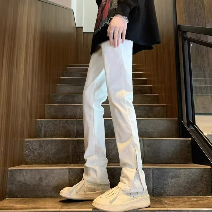 Herrer komfortable Slim-Fit Cargo-bukser med praktiske lynlåslommer og elastisk talje Stilla