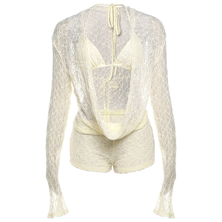 Damer Elegant og luftig strandtøj med transparent lace Skovae