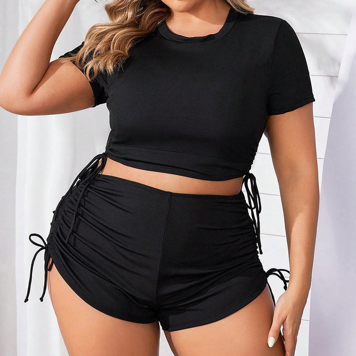 Dame sporty crop top og shorts sæt Skovae