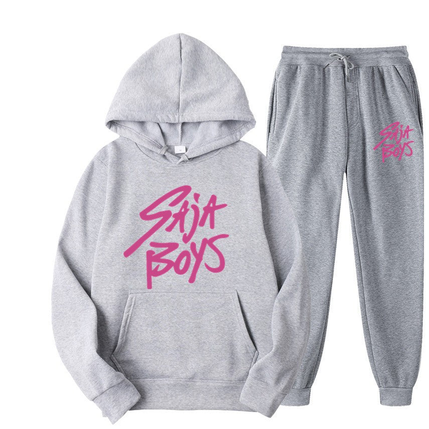 Kvinders hoodie og joggersæt med moderne grafisk print Skovae
