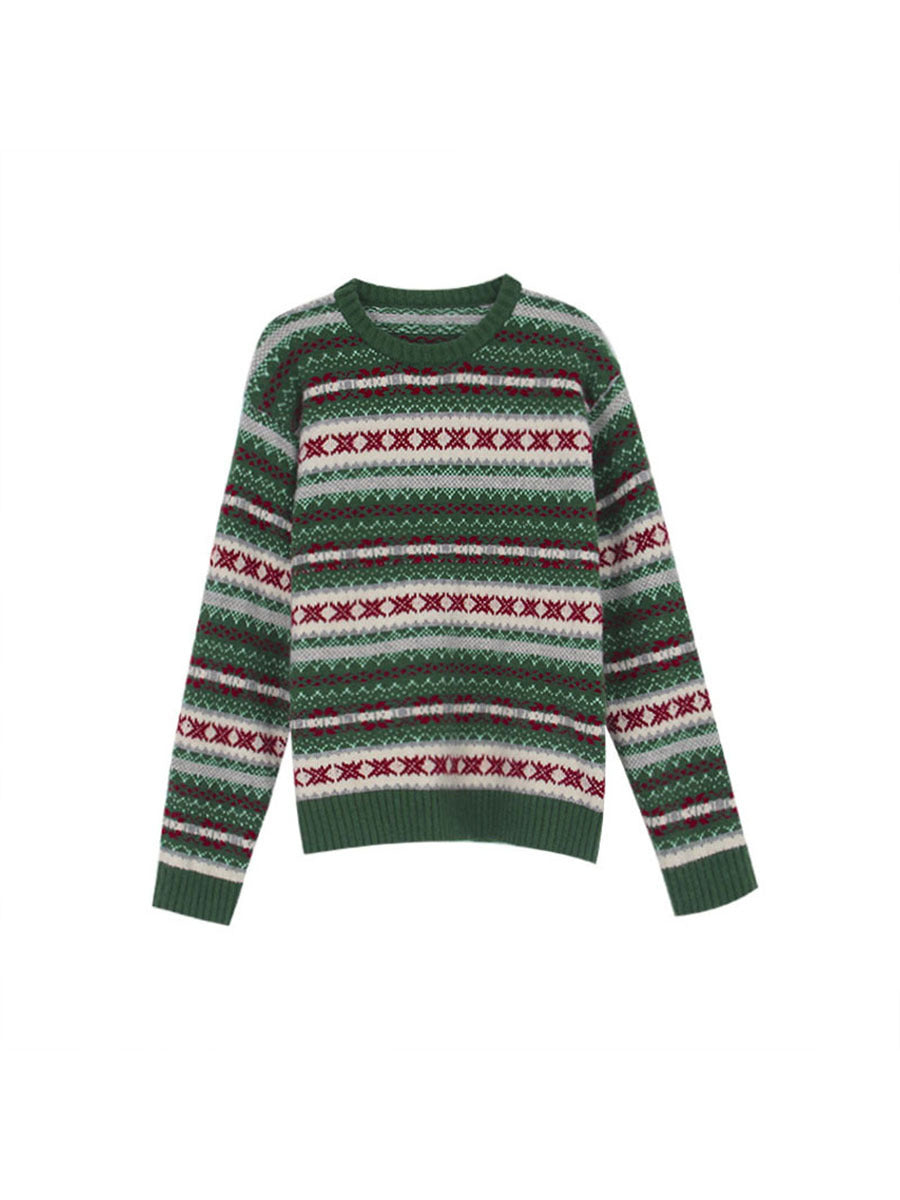 Dame strikketrøje med traditionelle Fair Isle mønstre og komfortabel pasform Stilla
