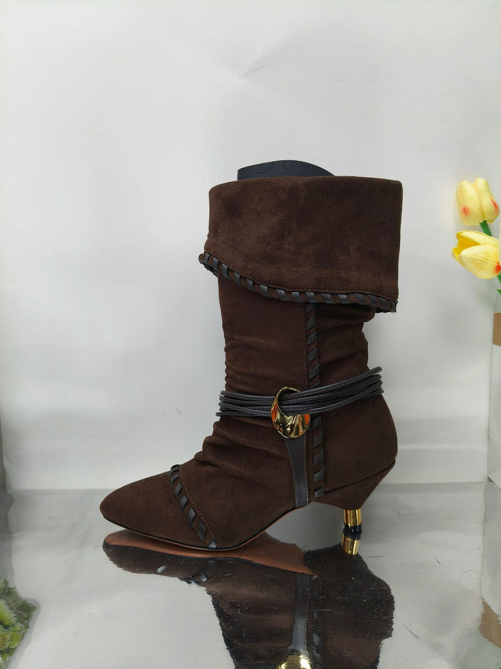 Dame Slouchy Anklet støvler med dekorativt spænde-detalje Stilla