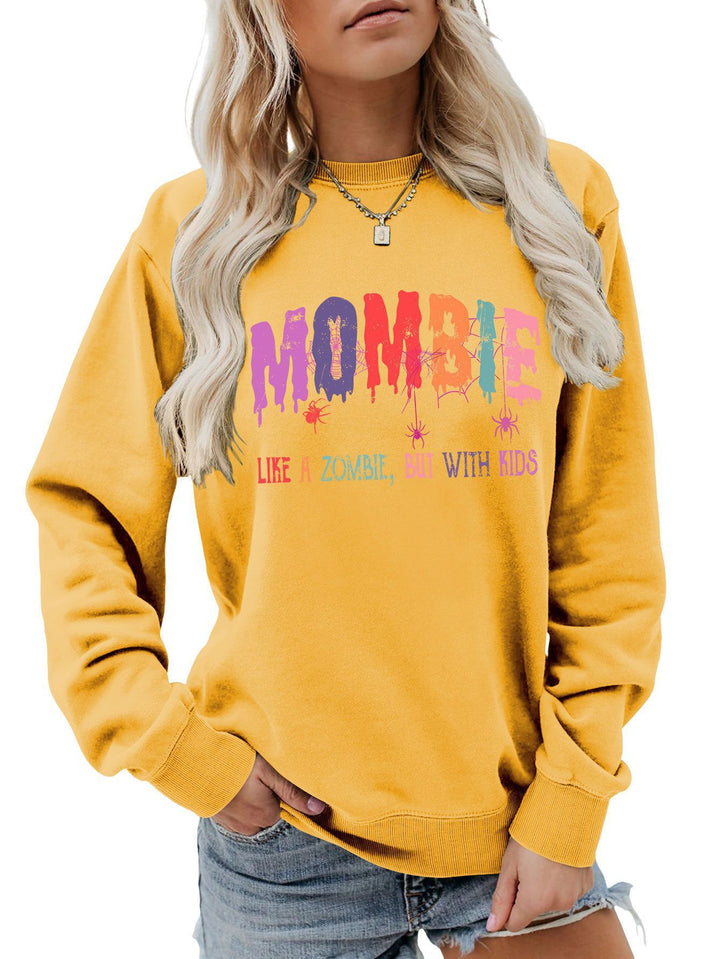 Dame sweatshirt med kreativt zombie-motiv Stilla