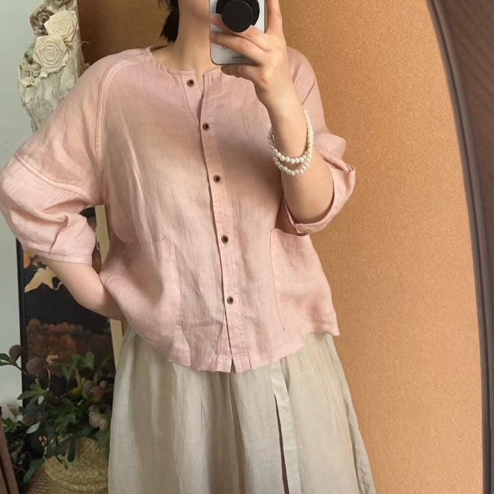Femme Button-Up Let Linnedel Stilla