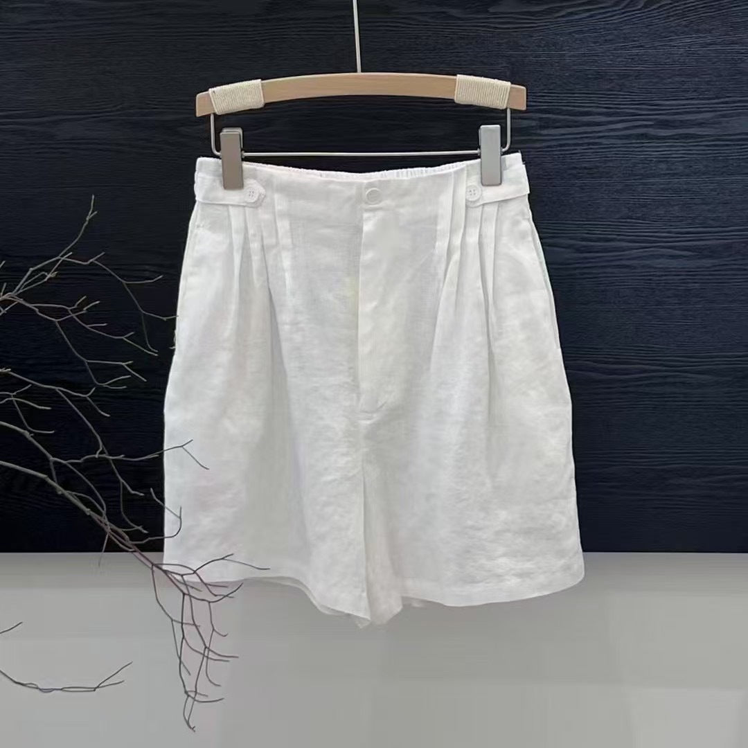 Femme Tailored Højtaljede Linned Shorts Stilla