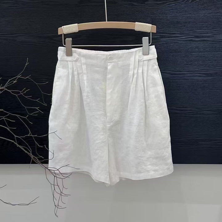 Femme Tailored Højtaljede Linned Shorts Stilla