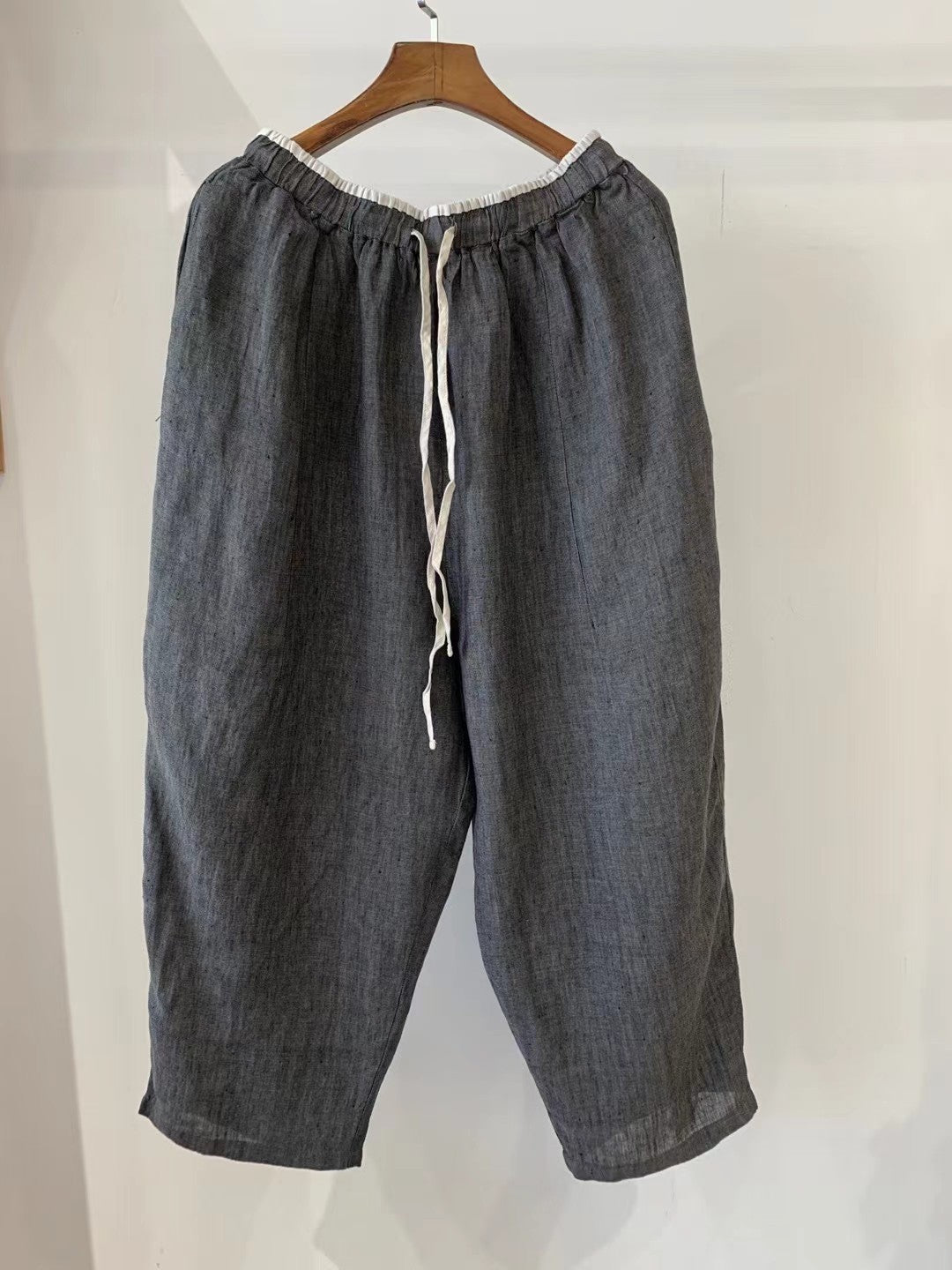 Femme Locker-snit Åndbar Leinen Culottes Stilla