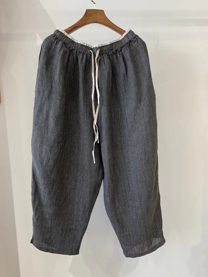 Femme Locker-snit Åndbar Leinen Culottes Stilla