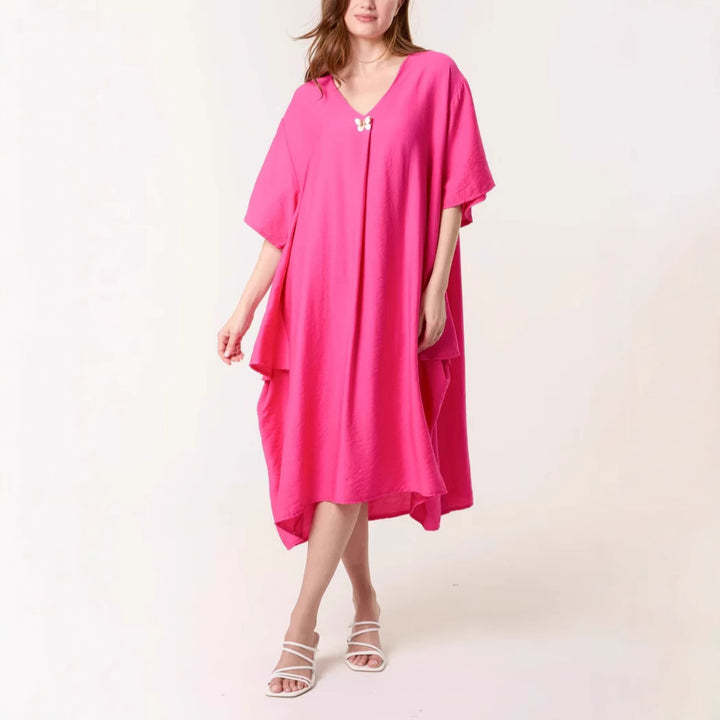Dame Casual V-Hals Maxi Tunika Kjole Stilla