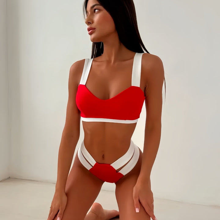 Dame Sporty Bikini med kontrasterende farveelementer Skovae