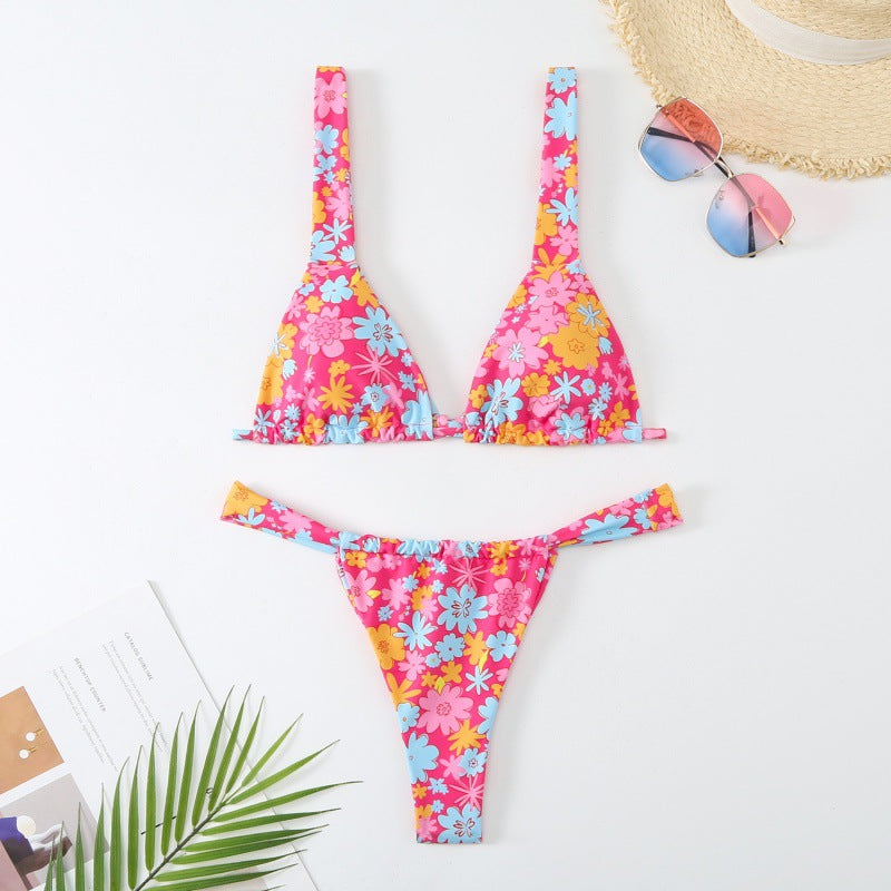 Dame smuk bikini med florale mønstre Skovae
