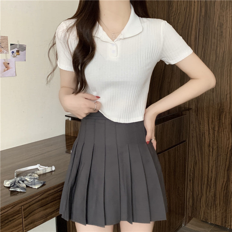Femme Cropped Polo Stil Top Stilla