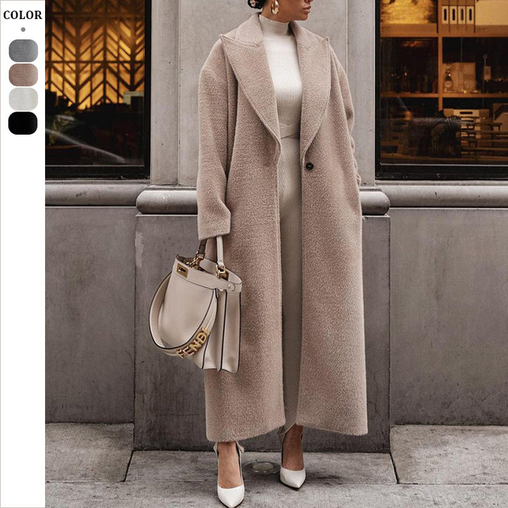 Dame Elegant uldfrakke med oversized snit og stort revers Stilla