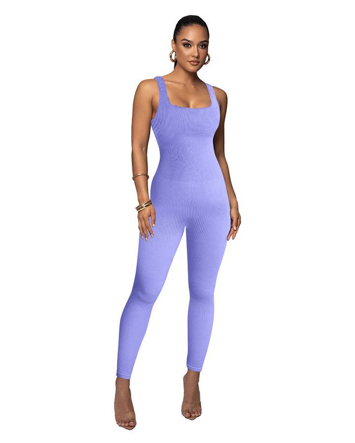 Dame figurtilpasset jumpsuit med ribstruktur Stilla