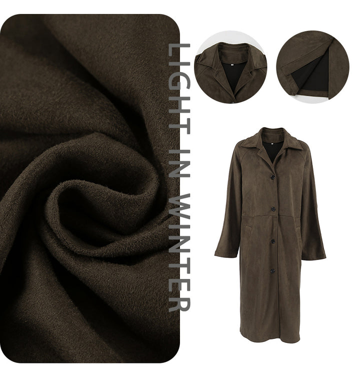 Dame længere trenchcoat med struktureret satin-følelse og elegant snit Stilla