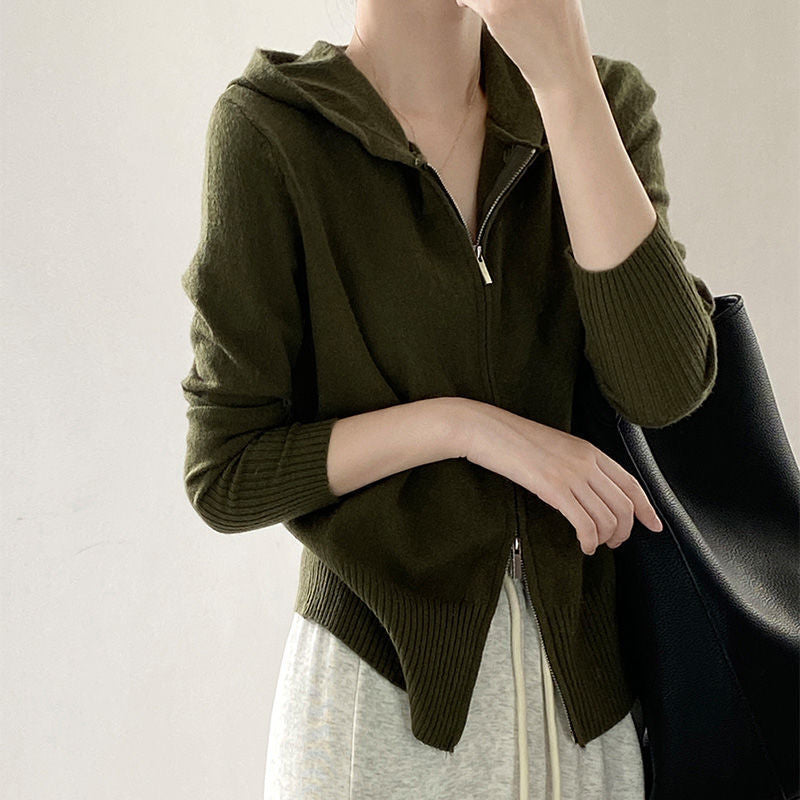 Femme Soft Knit Zip-Up Hoodie Stilla