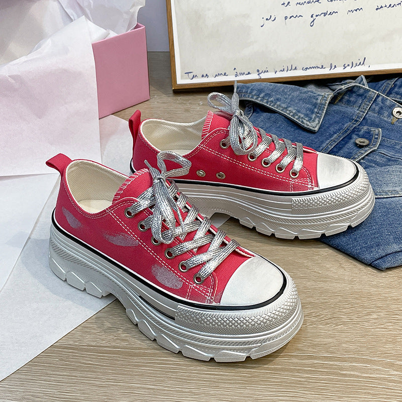 Dame Chunky Sneakers med glinsende hætte og stilfuldt såleprofil Stilla