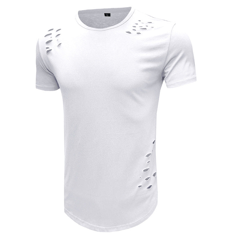 Herrer moderne T-shirt med detaljerede ribber Stilla