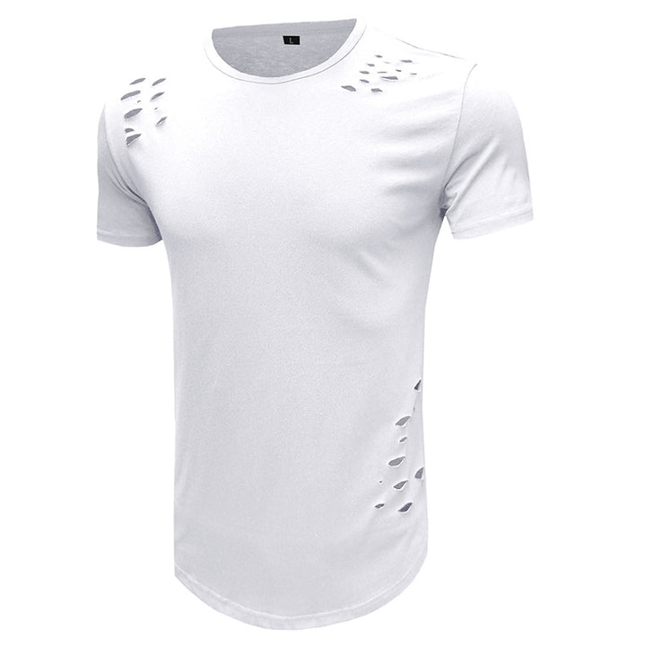 Herrer moderne T-shirt med detaljerede ribber Stilla