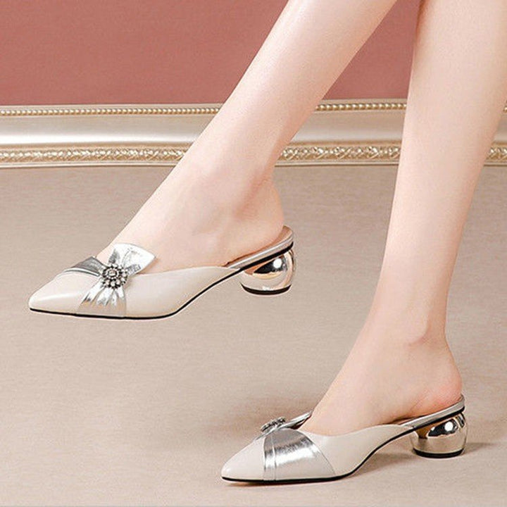Dame Elegante Slingback-Mules med glitrende remdesign og behagelig fodseng Stilla
