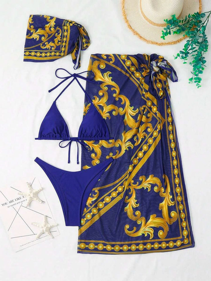 Dame Sarong med kunstnerisk guldmønster Skovae