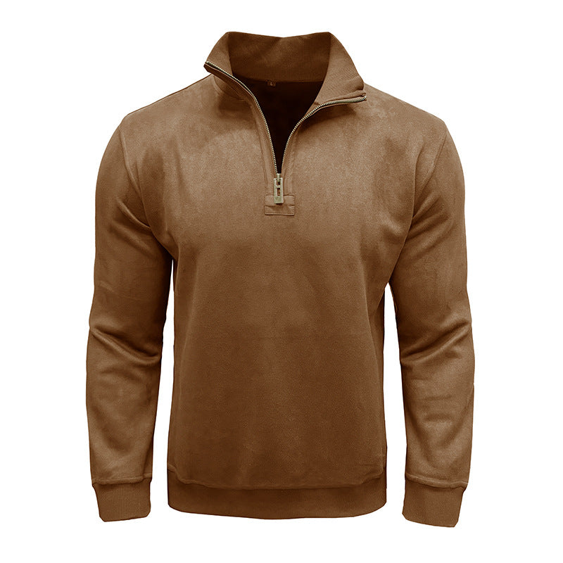 Herrer Fleece Pullover med Ståkrave Stilla