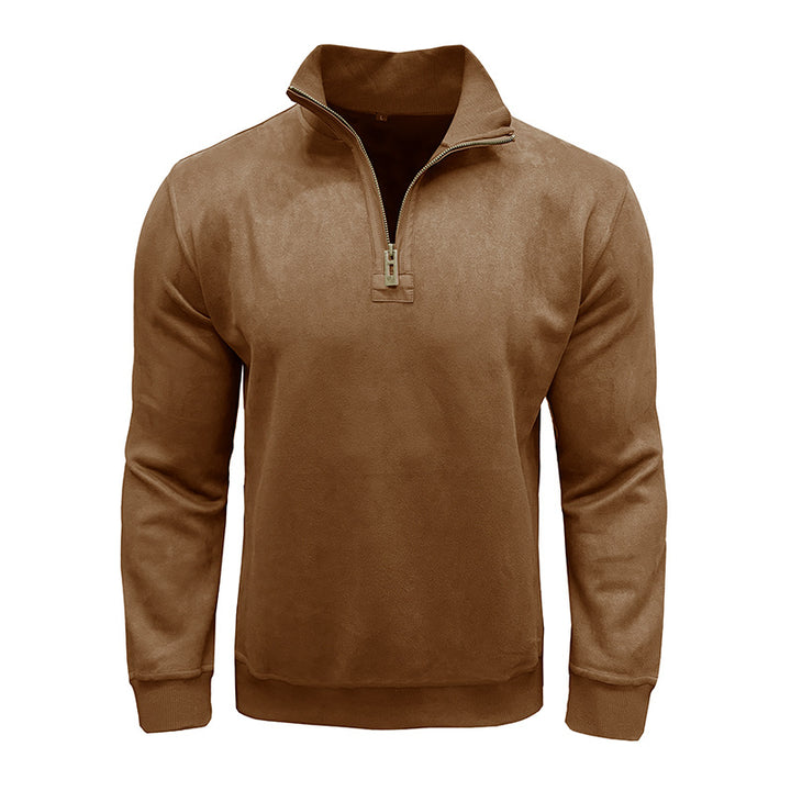Herrer Fleece Pullover med Ståkrave Stilla