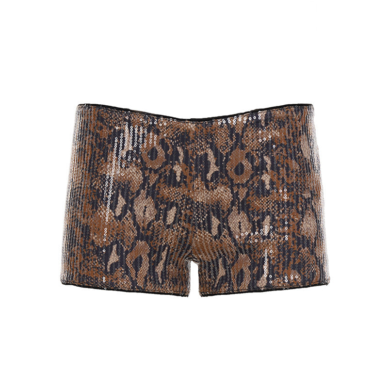 Dame Glitrende Top og Shorts Sæt Skovae