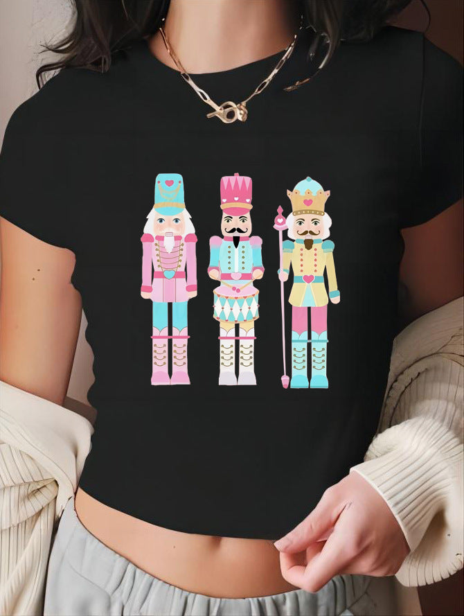 Dame T-shirt med kunstnerisk statement-tryk og tætsiddende snit Skovae