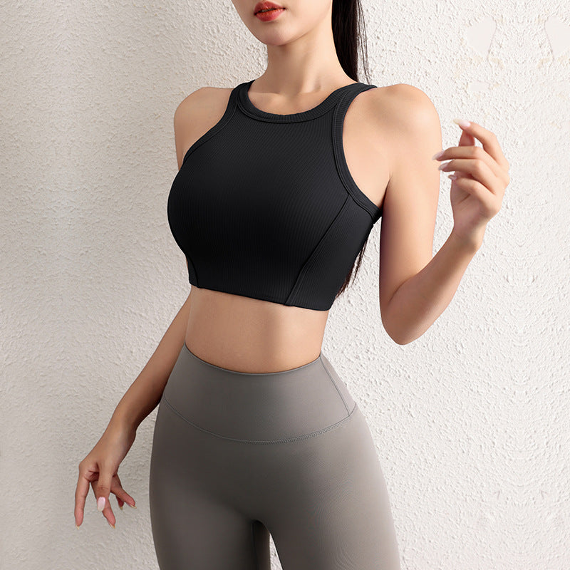 Dame Sporty Rib Crop Top med asymmetrisk design og høj komfort Stilla
