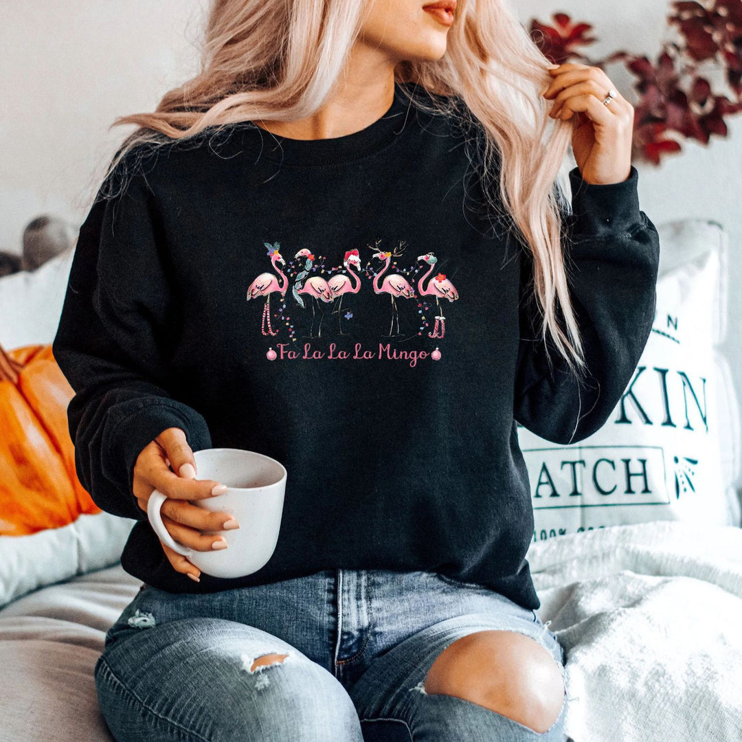 Dame sweatshirt med original flamingo motiv og afslappet snit Stilla