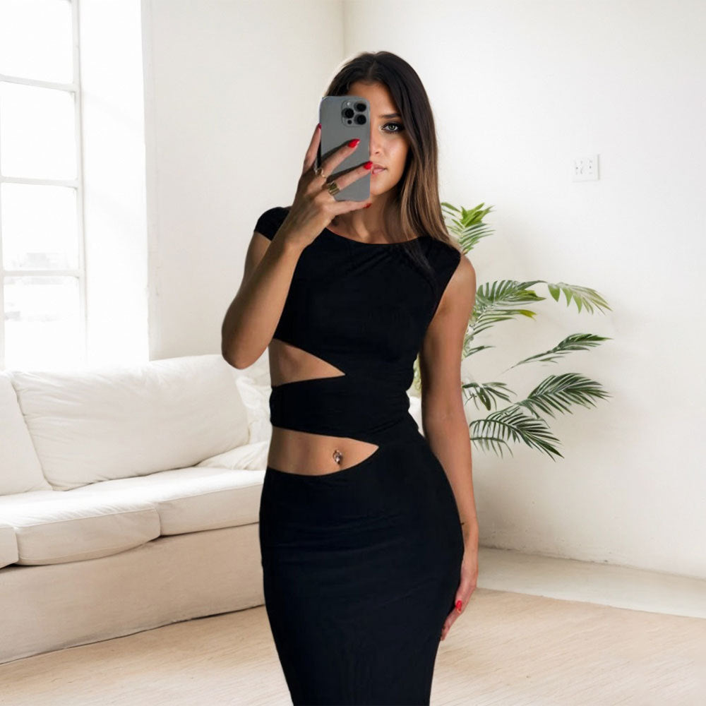 Kvindernes Figur-tilpassede Maxi Kjole med Asymmetrisk Udsparingsdesign Stilla