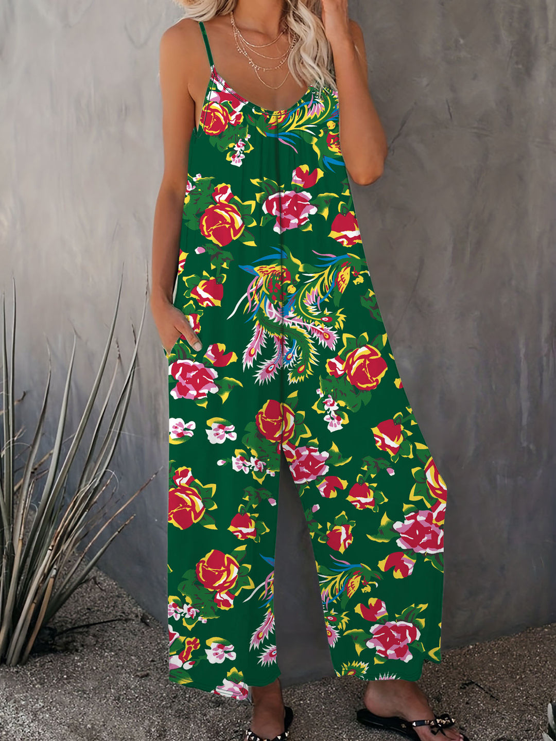 Dame Luftig Jumpsuit med floralsk mønster og afslappet snit Stilla