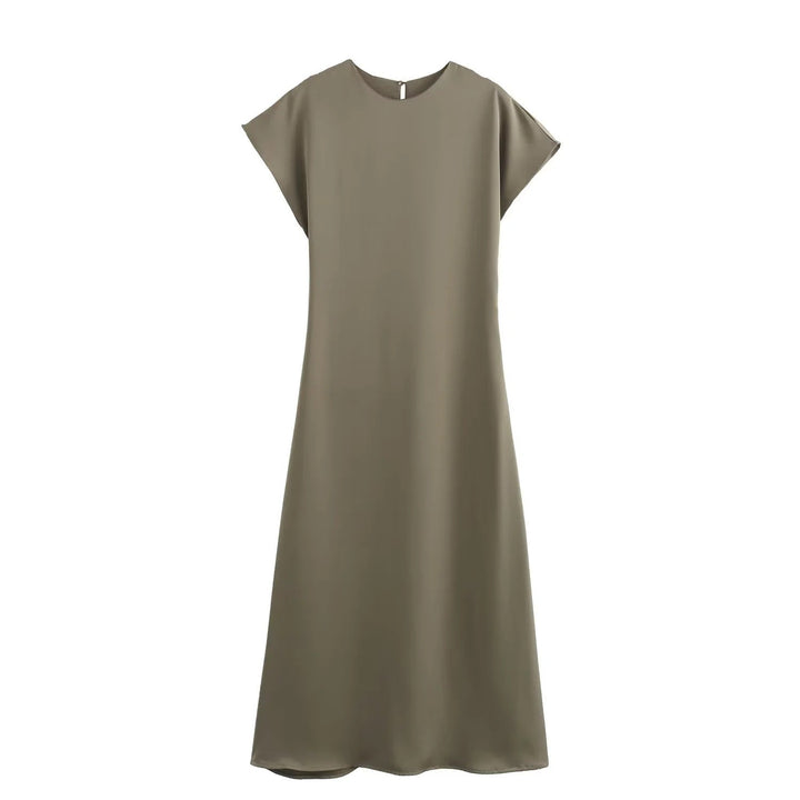 Stilla | Luminous Satin Feel Uden Ærmer Midi Kjole