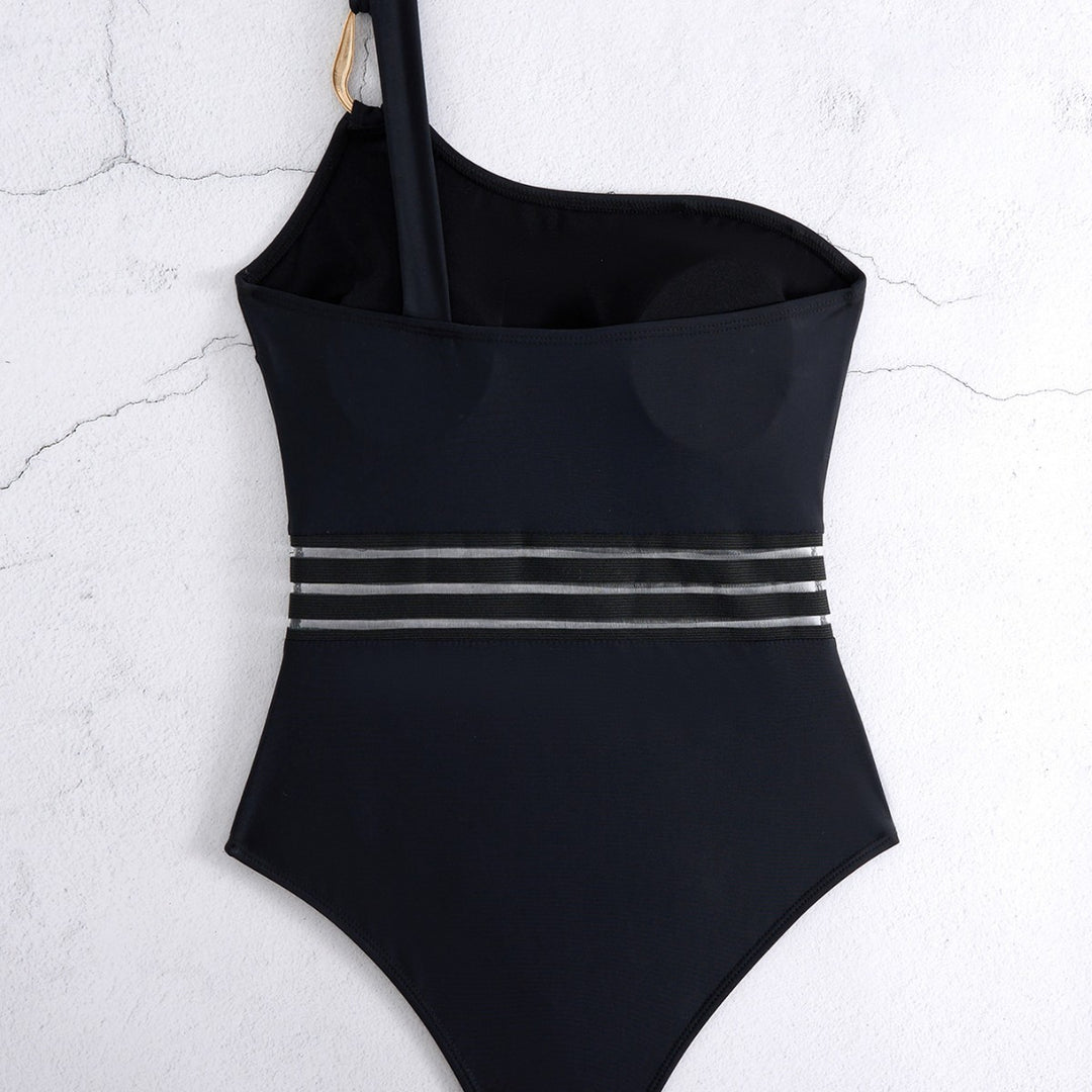 Dame asymmetrisk One-Shoulder heldragt badedragt Stilla