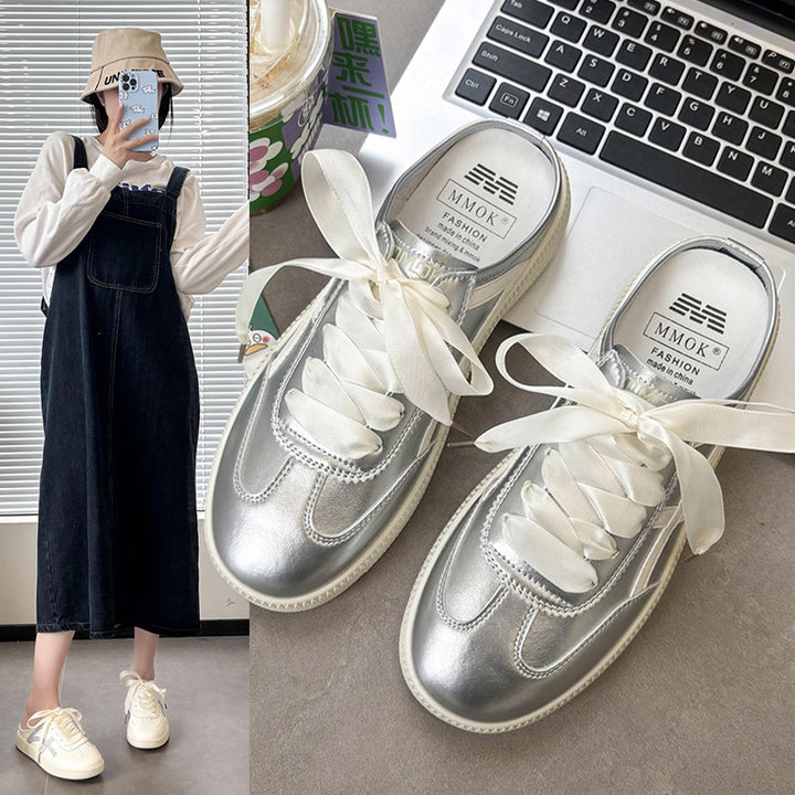 Dame Chic Snørebånd-Casual-Sneaker med Glitteraccent Stilla