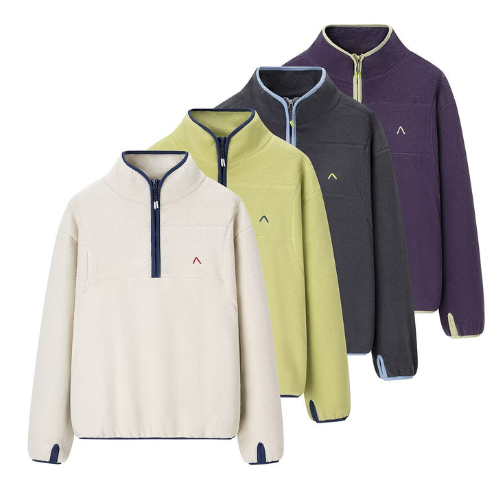 Kvinders fleece sweatshirt med høj krave løsning og praktiske lynlåsdetaillinger Stilla