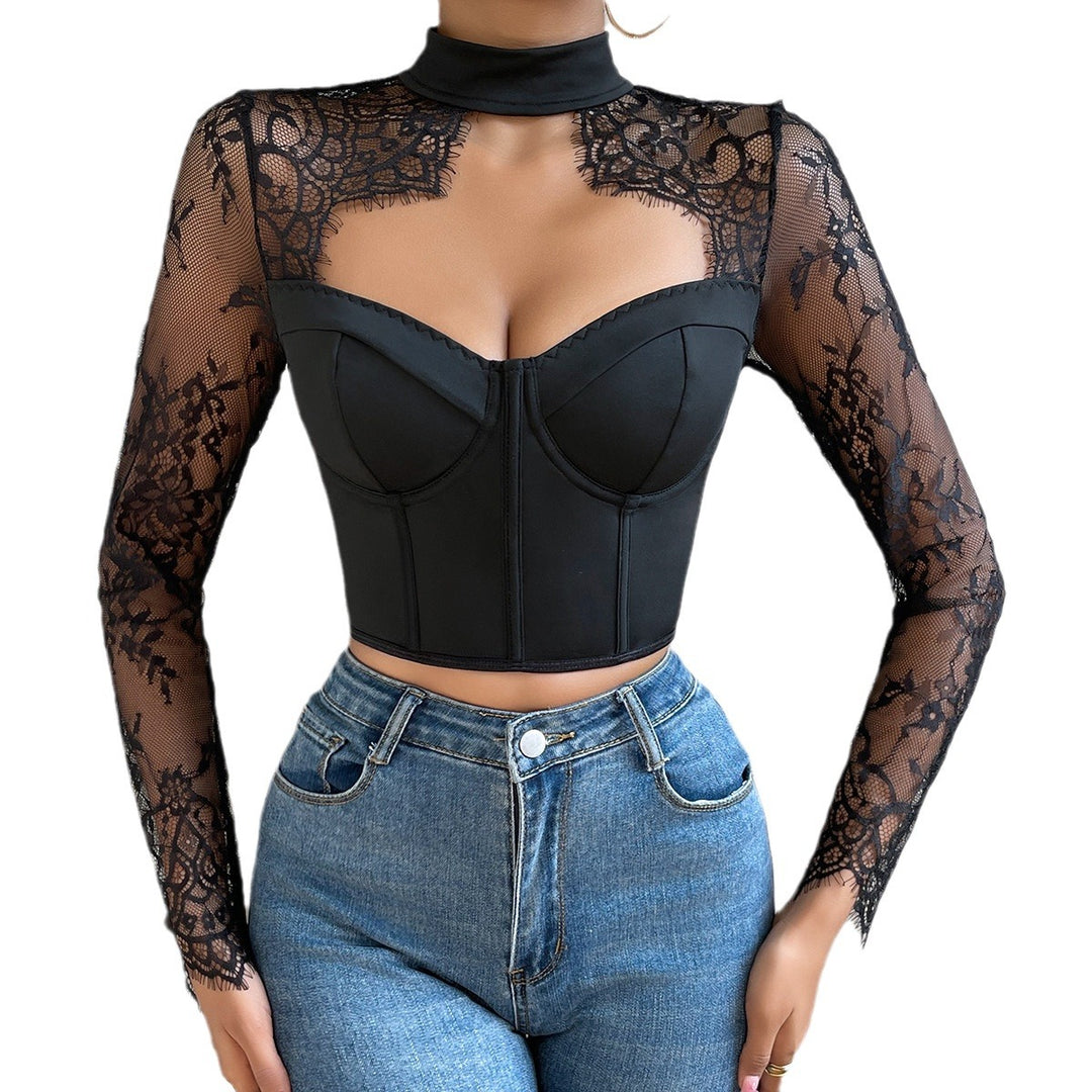 Dame Cropped Top med Spidsærmer Stilla