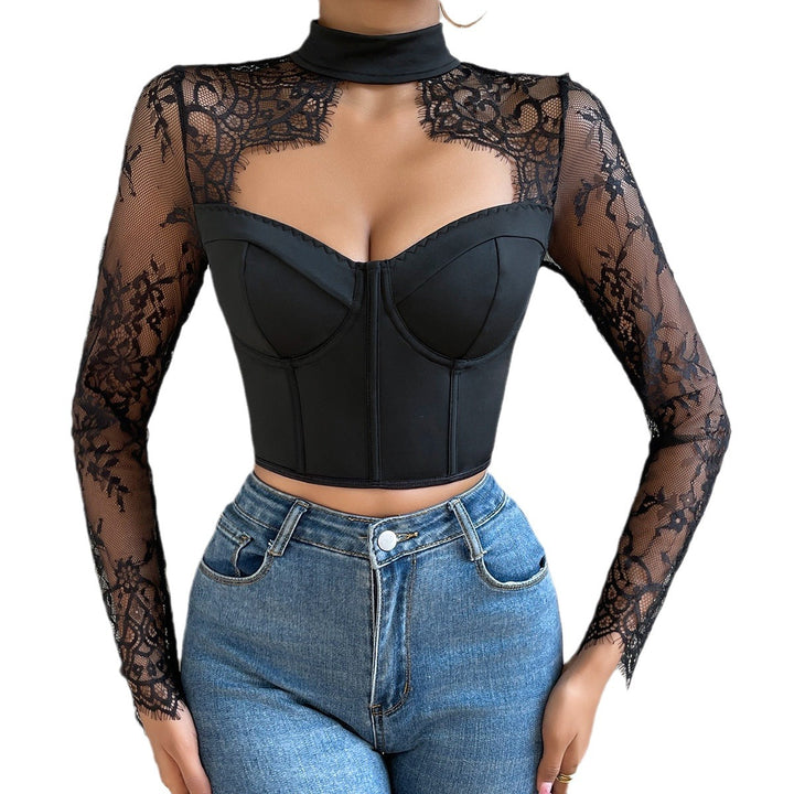 Dame Cropped Top med Spidsærmer Stilla