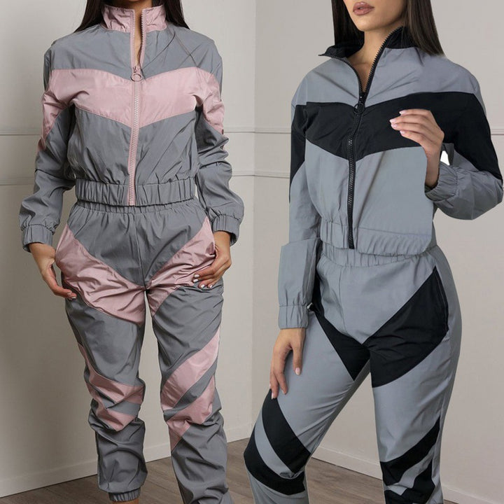 Dame tracksuit med trendy farveblok design og elastik i taljen Stilla