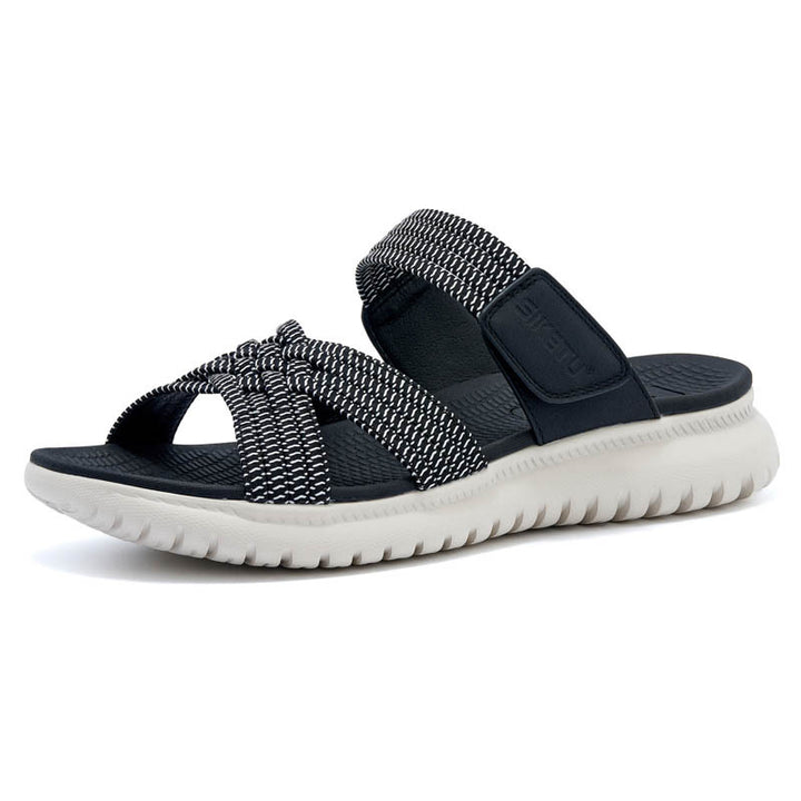 Dame komfort-sandaler med elastiske krydsremme og åndbar sål Stilla
