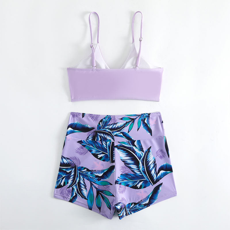 Dame Bikini-sæt med raffineret rynkelement og casual shorts Stilla