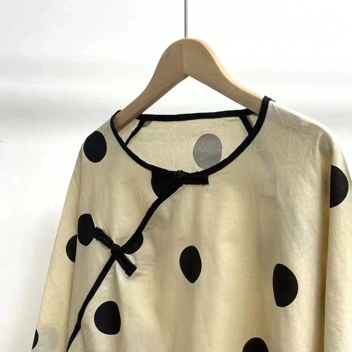 Femme Stilfuld Polka Dot Tunika Overdel Stilla