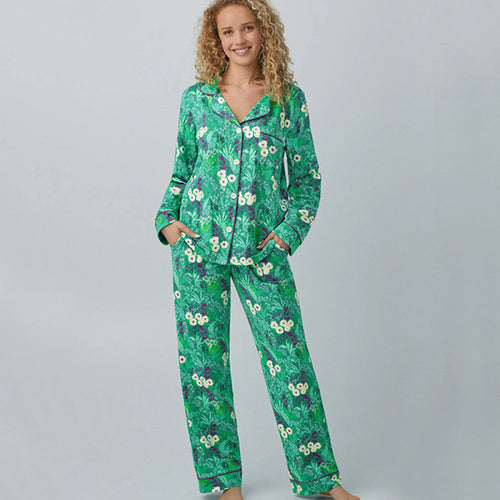 Femme Floral Print Nattrøje Sæt Stilla