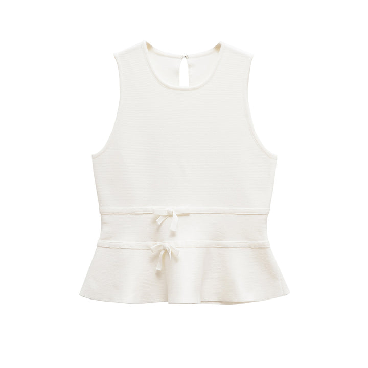 Femme Peplum Top med justerbar bindedetalje Stilla